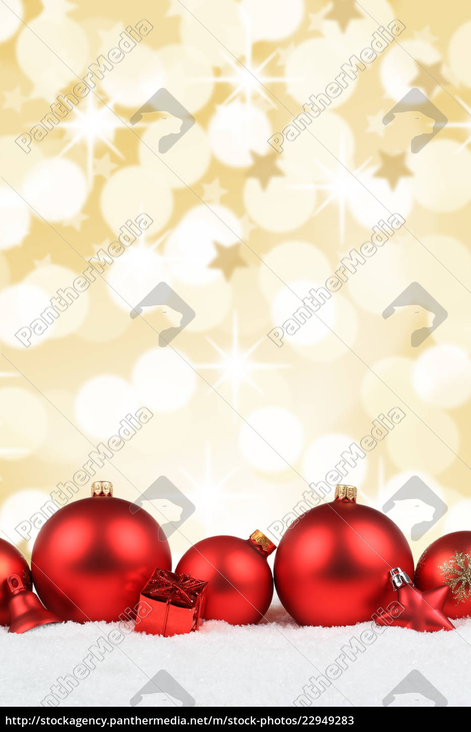 Weihnachten Rot Weihnachtskugeln Gold Hintergrund Stockfoto 22949283 Bildagentur Panthermedia