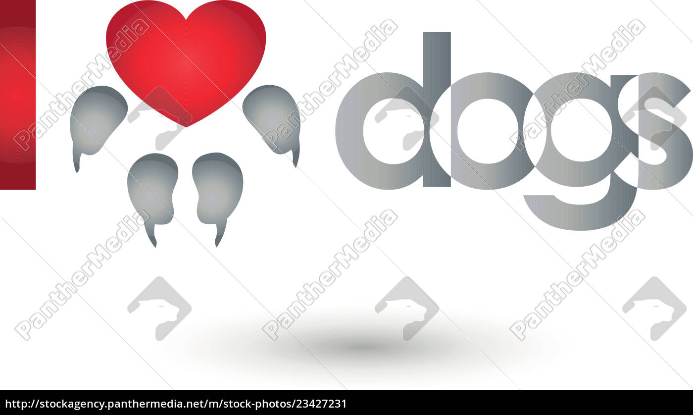 Hundepfote Hunde Herz Logo Stockfoto 23427231 Bildagentur Panthermedia