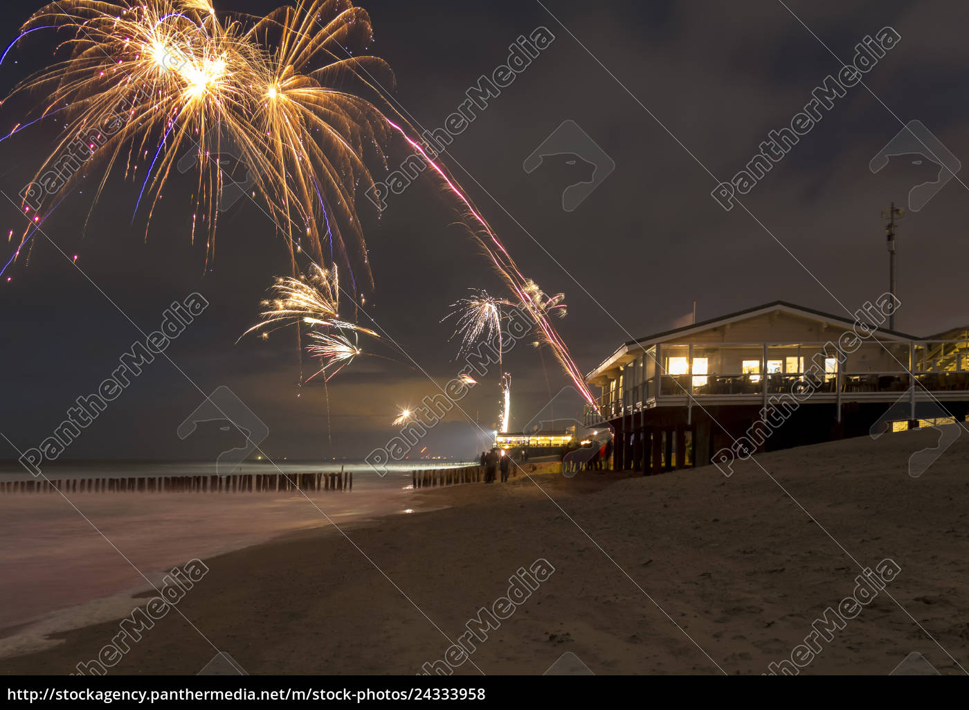 coastal fireworks scenery - Stock Photo - #24333958 | Bildagentur