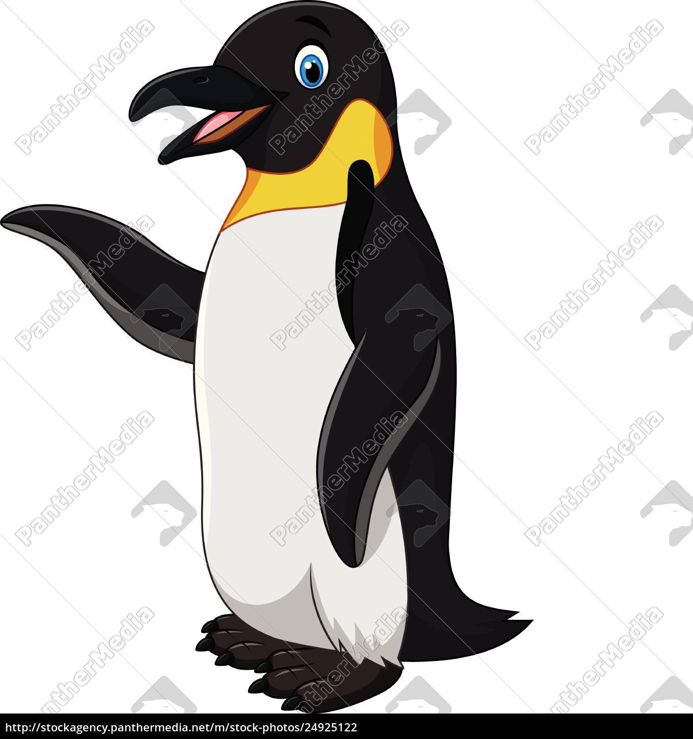 Niedlich Lustige Kaiser Pinguin Prasentiert Isoliert Stockfoto Bildagentur Panthermedia