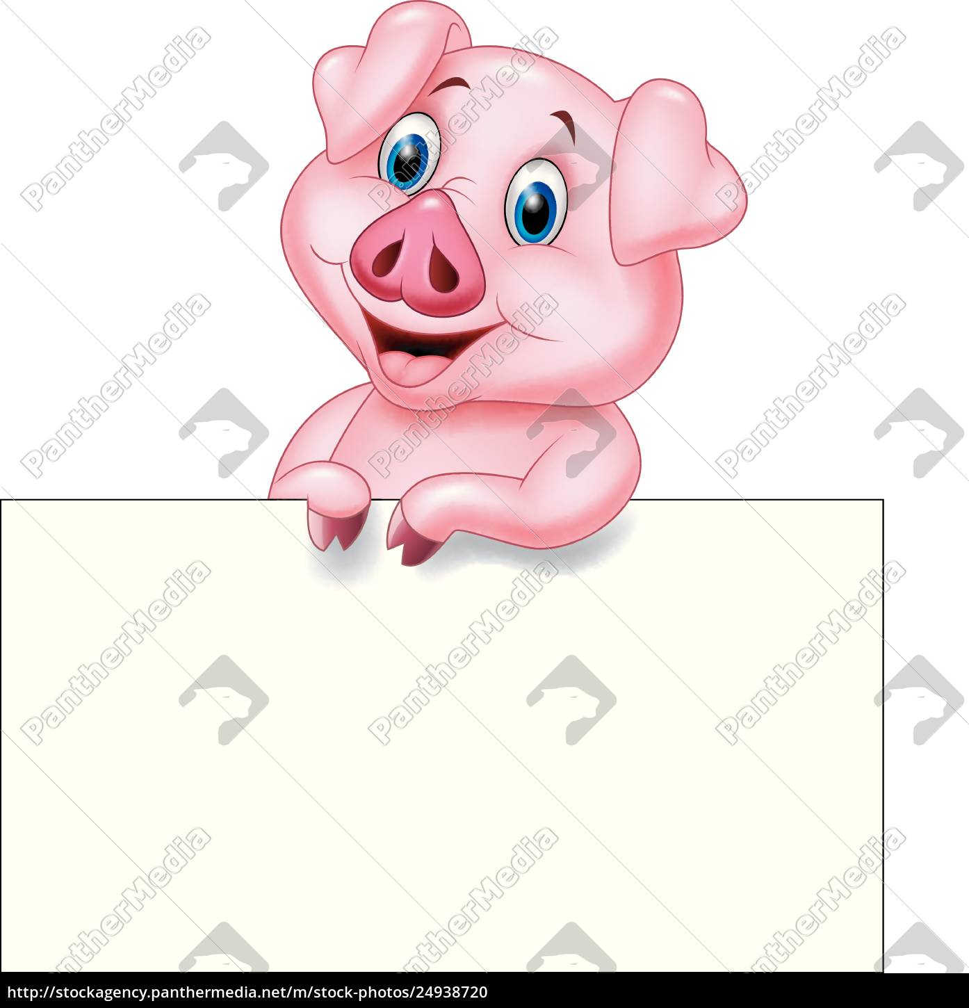 Cartoon Schwein Mit Blankem Schild Lizenzfreies Foto 24938720 Bildagentur Panthermedia