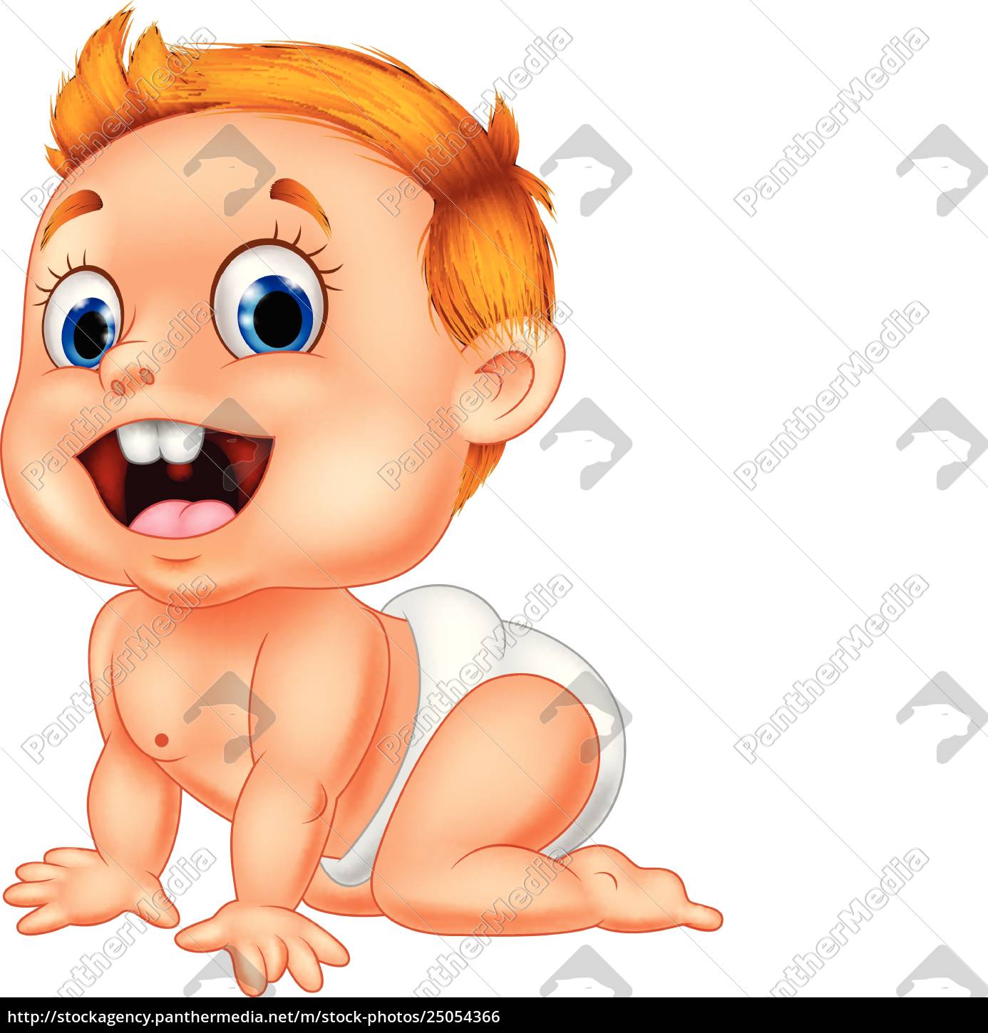 Karikatur Babyby Junge Kriecht Stock Photo Bildagentur Panthermedia