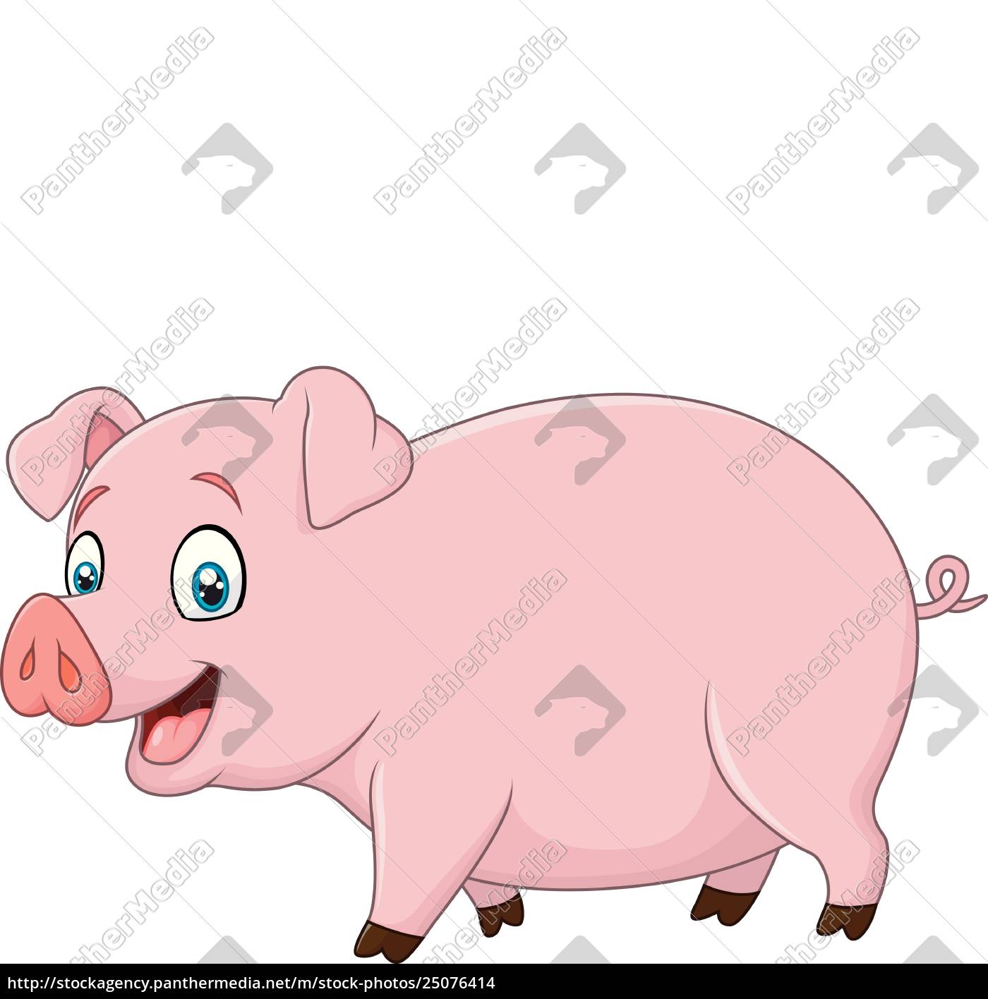 Cartoon Gluckliches Schwein Auf Weissem Hintergrund Stock Photo 25076414 Bildagentur Panthermedia