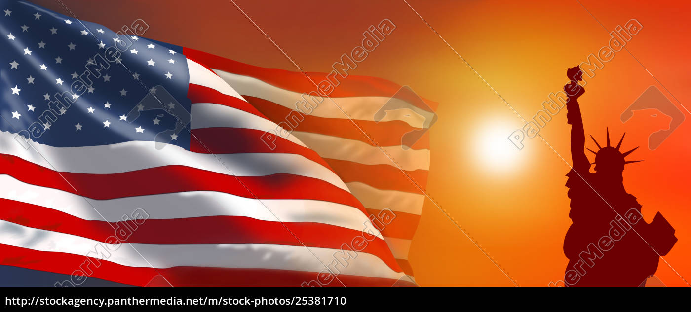 Amerikanische Flagge Und Freiheitsstatue Stockfoto 25381710 Bildagentur Panthermedia