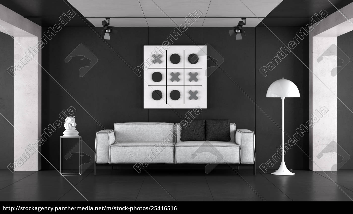 Minimalist Schwarz Weiss Wohnzimmer Lizenzfreies Foto 25416516 Bildagentur Panthermedia