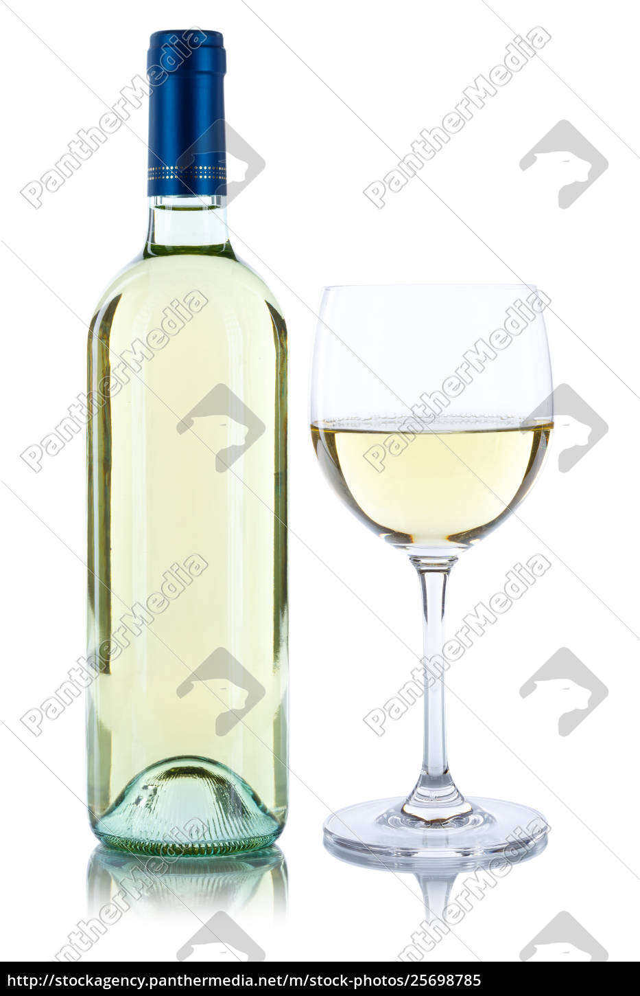 Weinflasche Weinglas Wein Flasche Glas Weisswein Lizenzfreies Bild Bildagentur Panthermedia