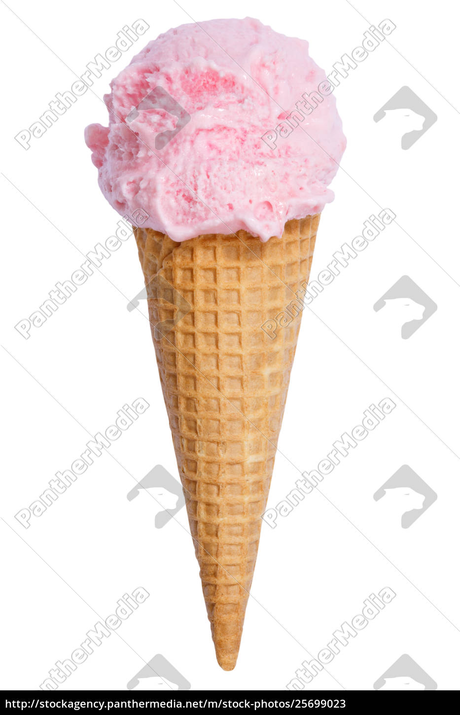 Erdbeereis Erdbeer Eis In Der Waffel Kugel Erdbeeren - Stockfoto -  #25699023 | Bildagentur Panthermedia