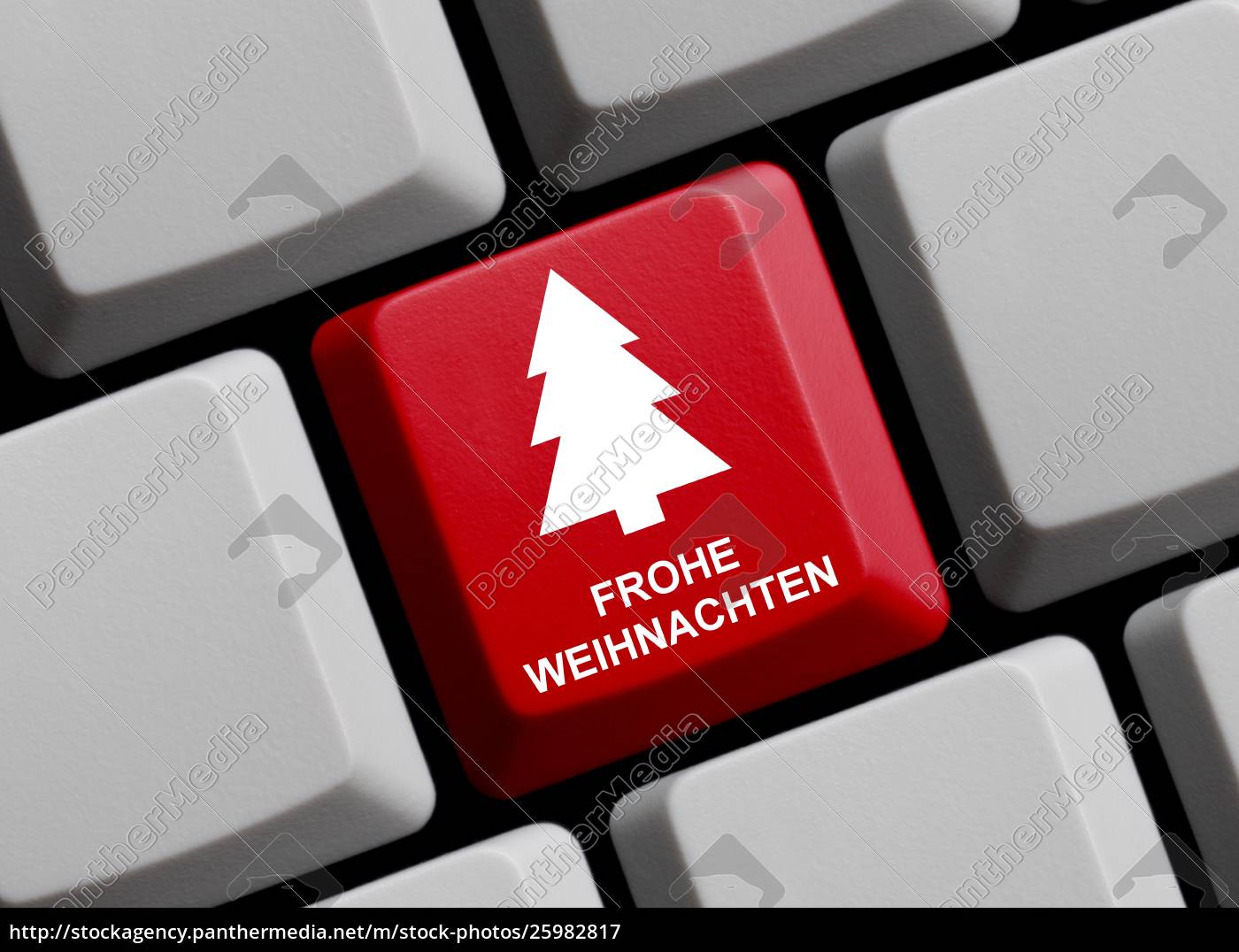 Frohe Weihnachten Auf Computer Keyboard Stockfoto Bildagentur Panthermedia