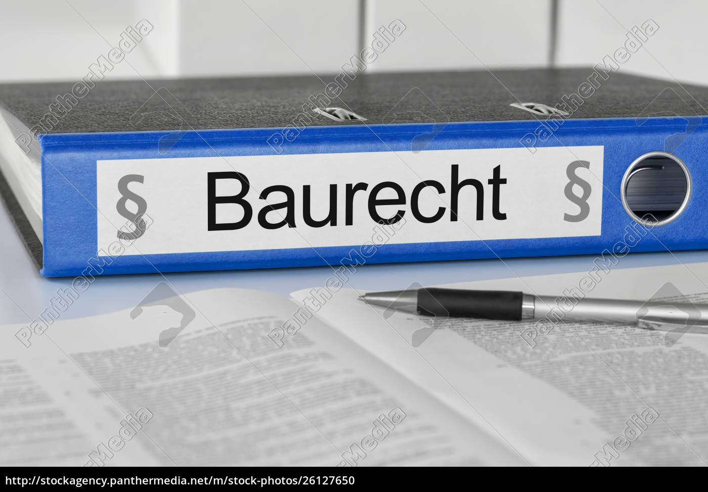 Blauer Ordner Mit Dem Deutschen Label Baurecht Baurecht Stock Photo Bildagentur Panthermedia