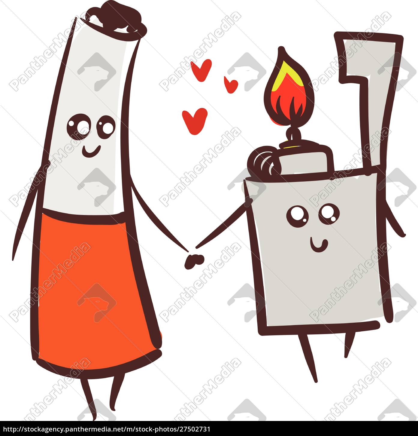 Liebe zur Zigarette und leichterVektor oder Farbe Stockfoto 27502731