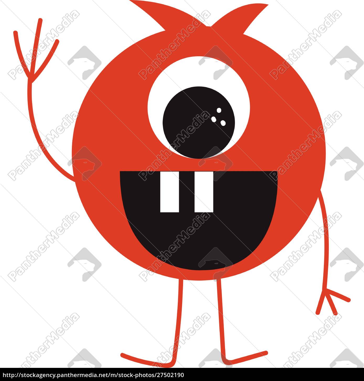 Lustige Monster Vektor oder Farbe Illustration - Stock Photo