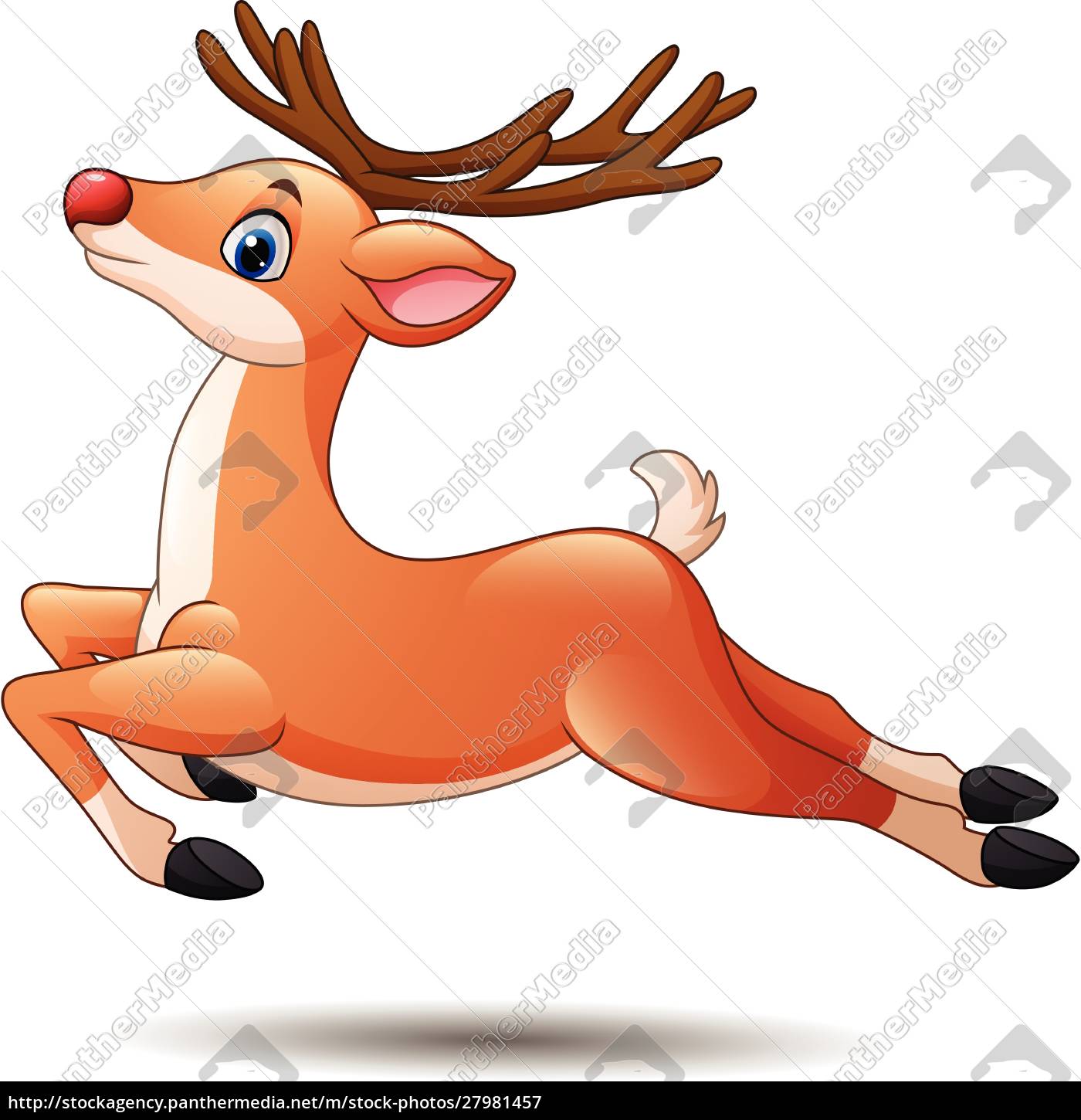 Cartoon lustige Hirsch springen Lizenzfreies Bild 27981457