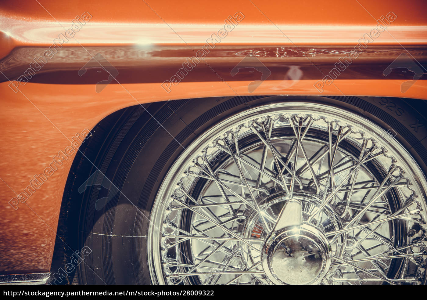 Vintage classic car spoke wheel - Stock Photo - #28009322 | Bildagentur