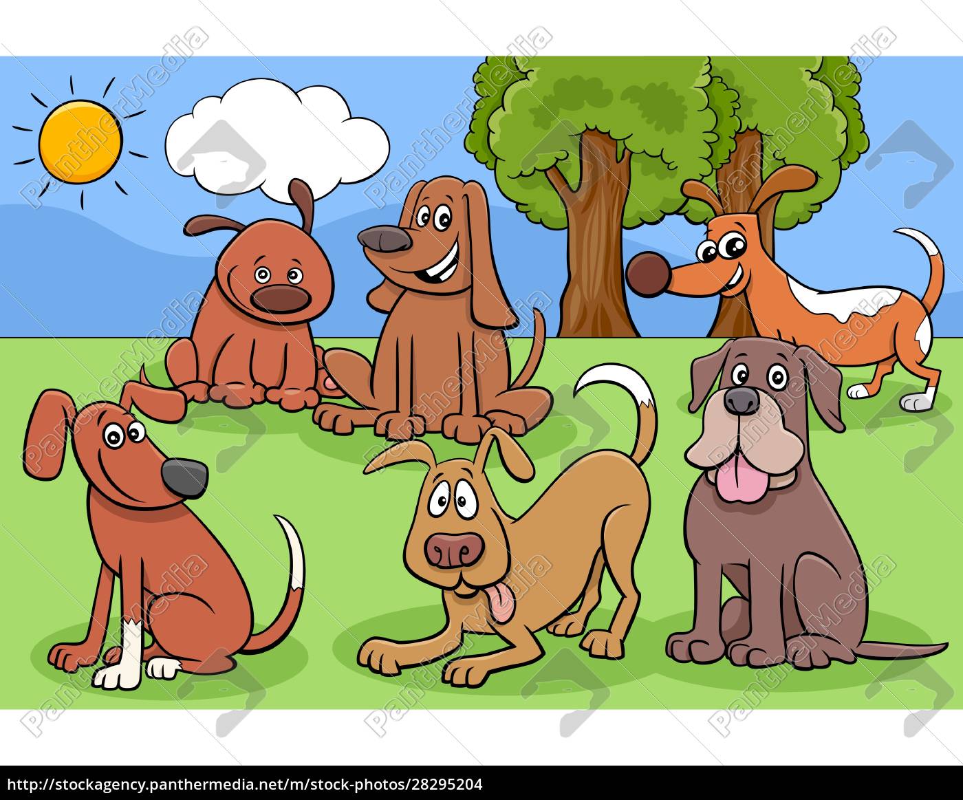 Cartoon Hunde Und Welpen Charaktergruppe Lizenzfreies Foto 28295204 Bildagentur Panthermedia 8798