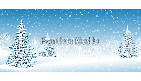 Schneewald Weihnachten Winter Hintergrund Stock Photo Bildagentur Panthermedia