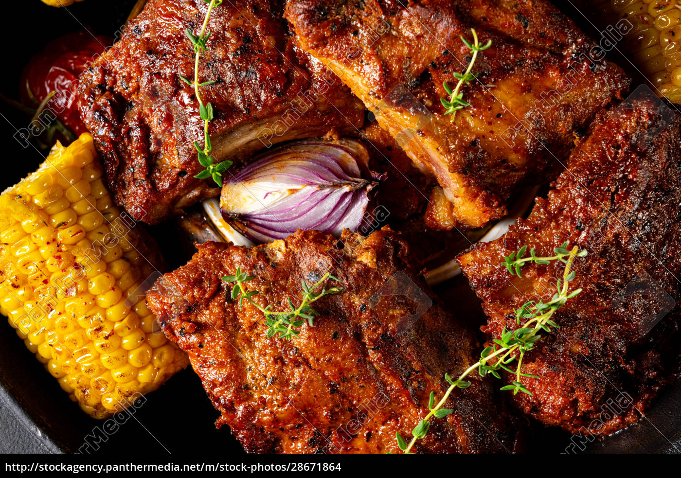 Rustikale Spareribs aus dem Ofen - Lizenzfreies Foto - #28671864 ...