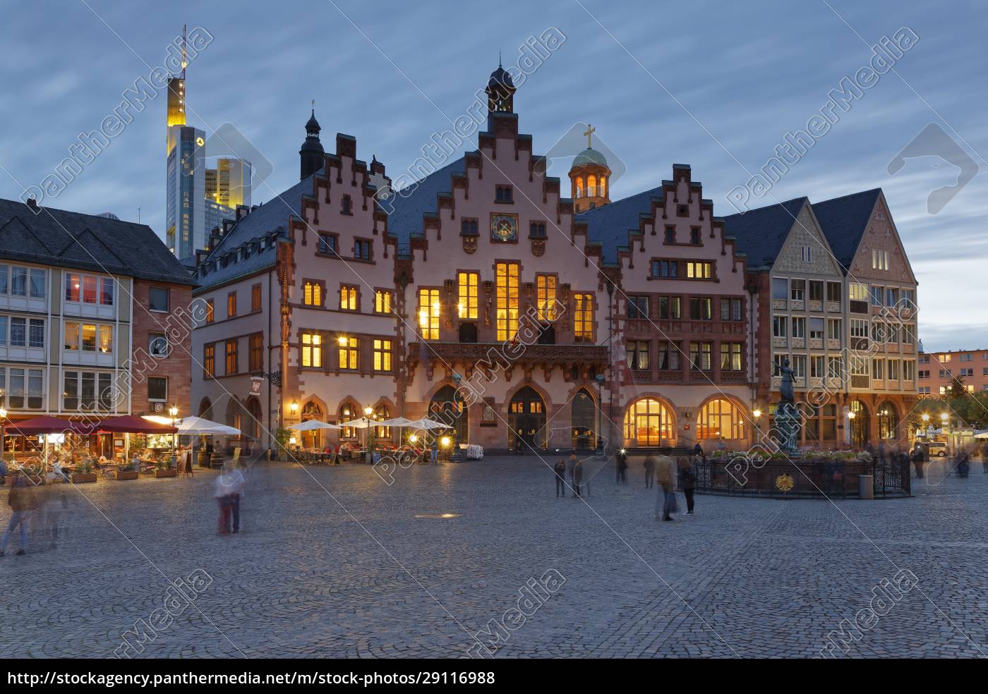 Germany Hesse  Frankfurt  Romerberg with Fountain of 