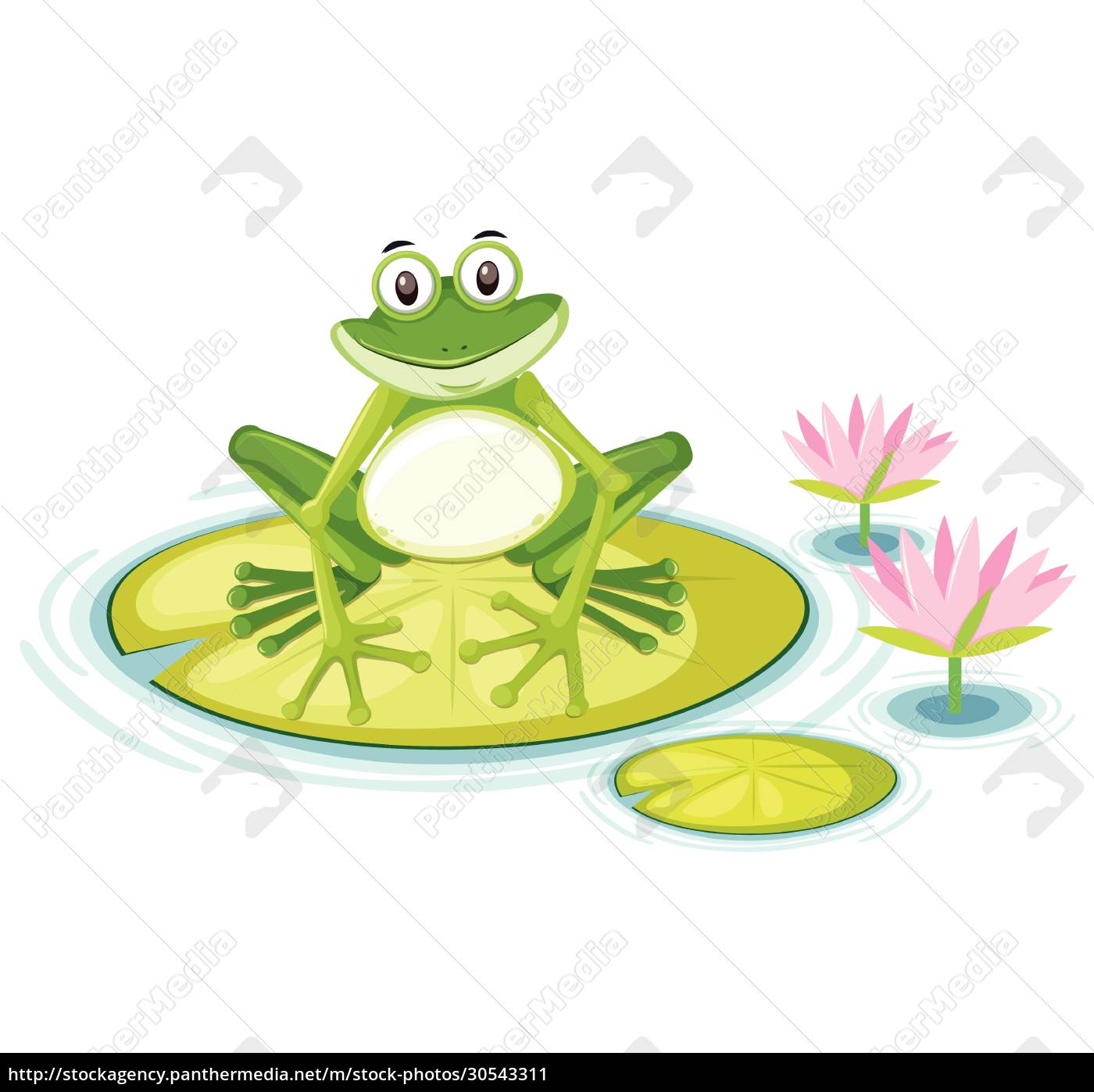 Frosch auf Seerosenblatt Clipart